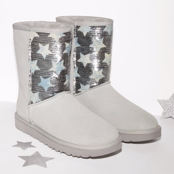 NIB UGG Classic Sequin Stars Short Boot size 6 - Picture 2 of 7